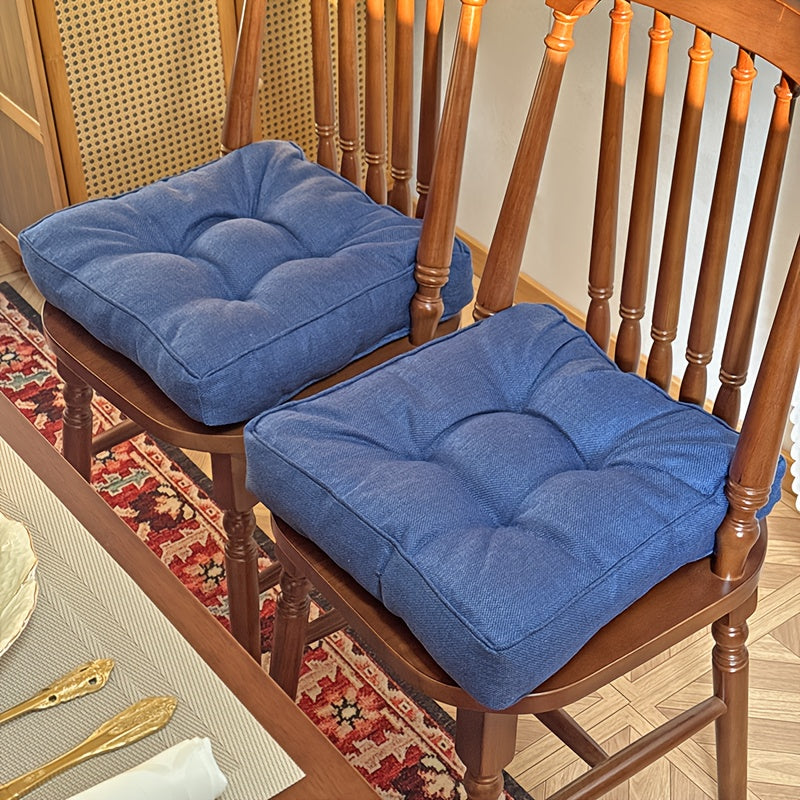 Coussins de chaise passepoilés 39x39 cm, garnis coton, lot de 2