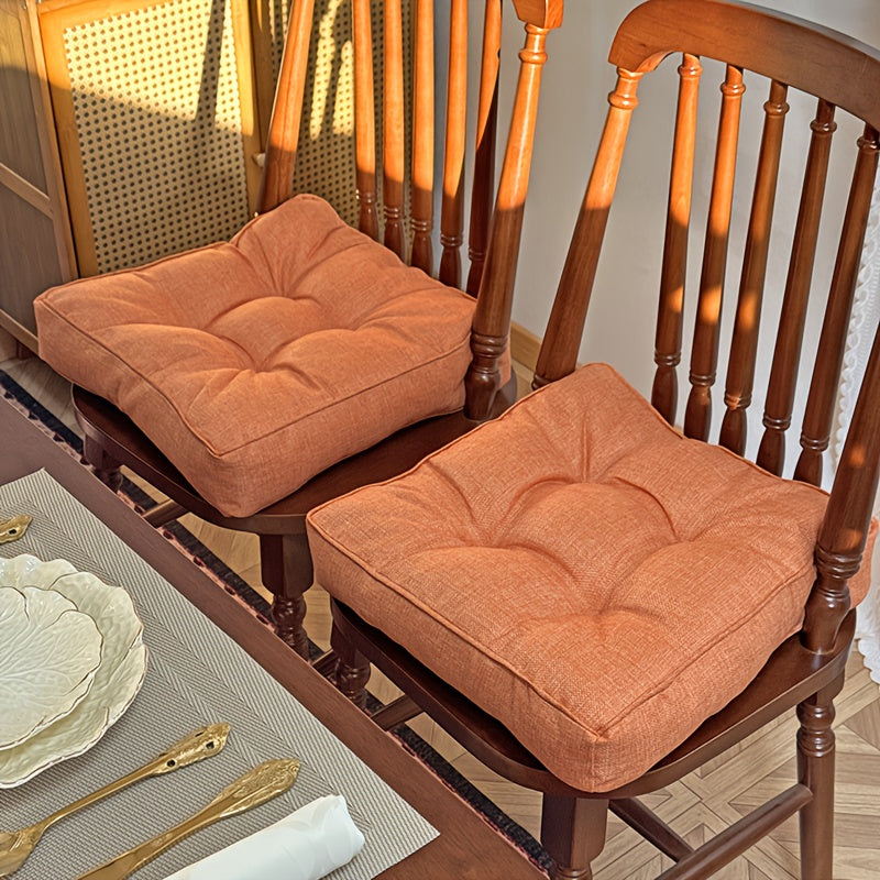 Coussins de chaise passepoilés 39x39 cm, garnis coton, lot de 2