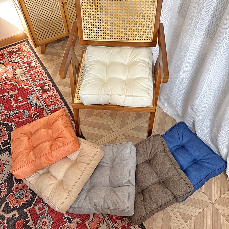Coussins de chaise passepoilés 39x39 cm, garnis coton, lot de 2