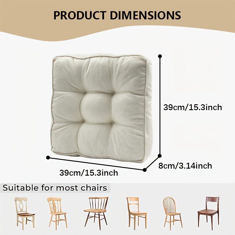 Coussins de chaise passepoilés 39x39 cm, garnis coton, lot de 2