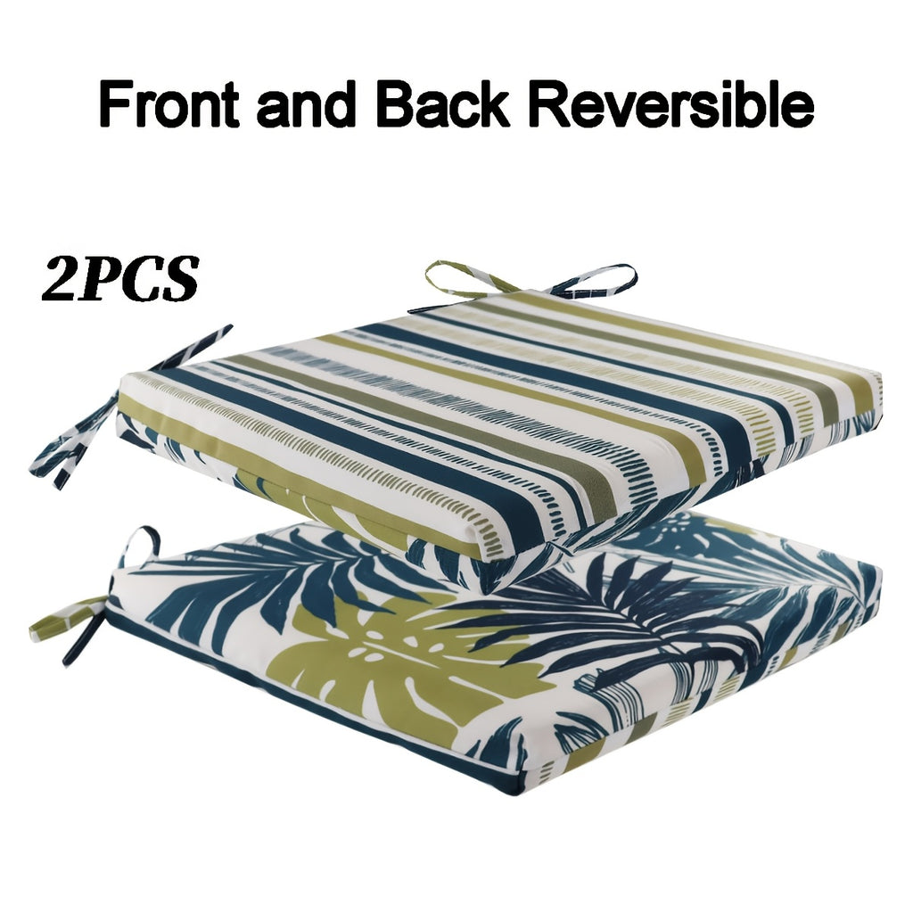 Rayures Géométriques + Feuille de Palmier Bambou Turtleback / 2 pièces