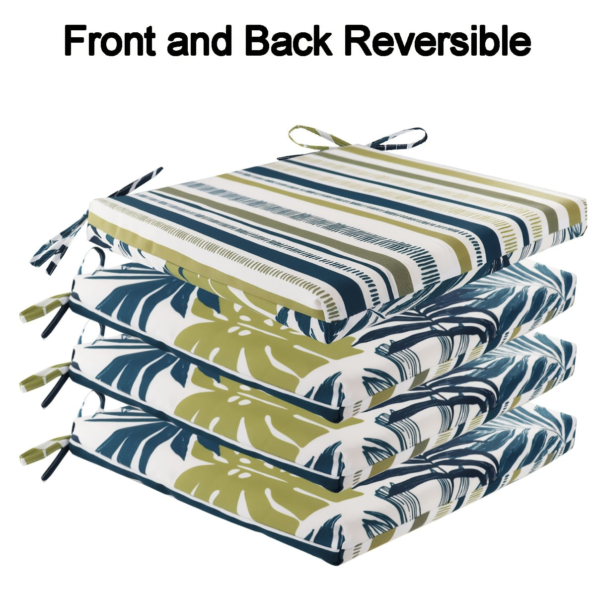 Coussins de chaise de jardin réversibles, lot de 2 ou 4