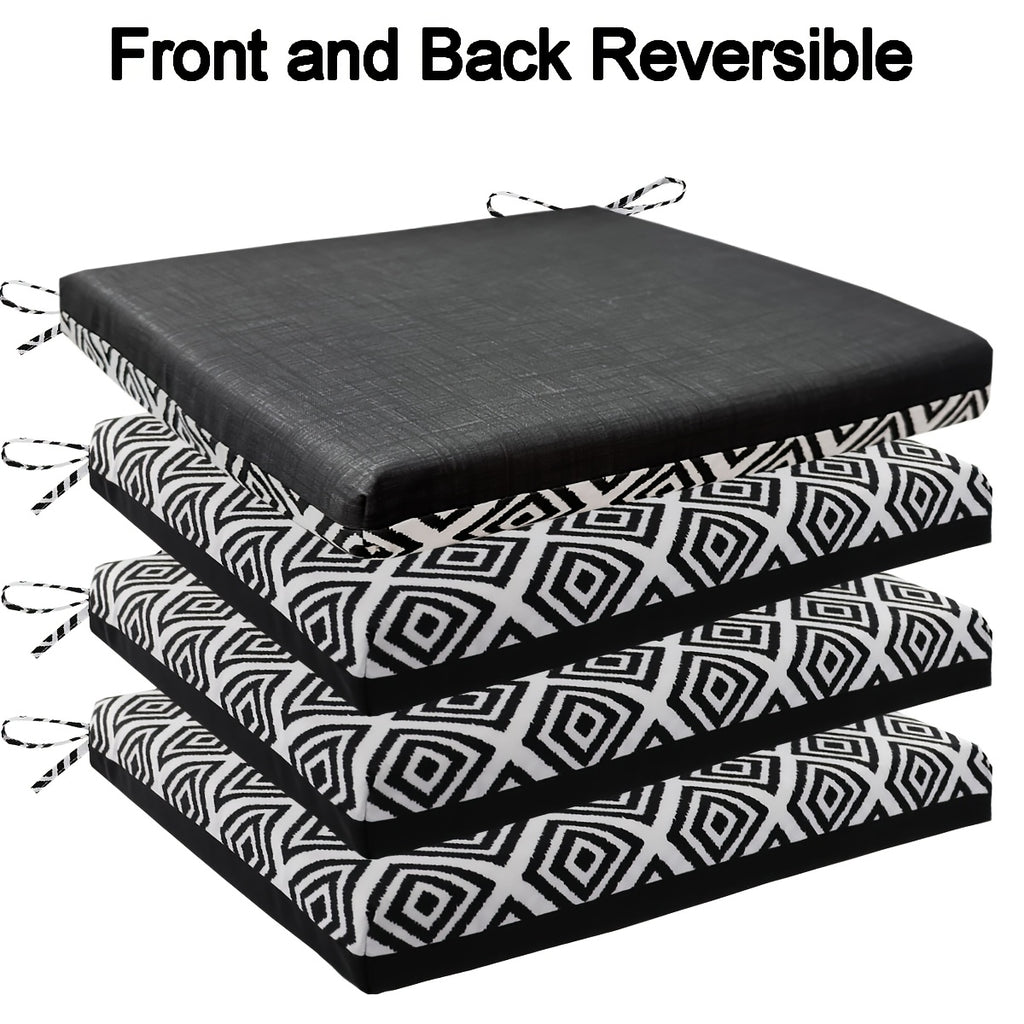 Coussins de chaise de jardin réversibles, lot de 2 ou 4