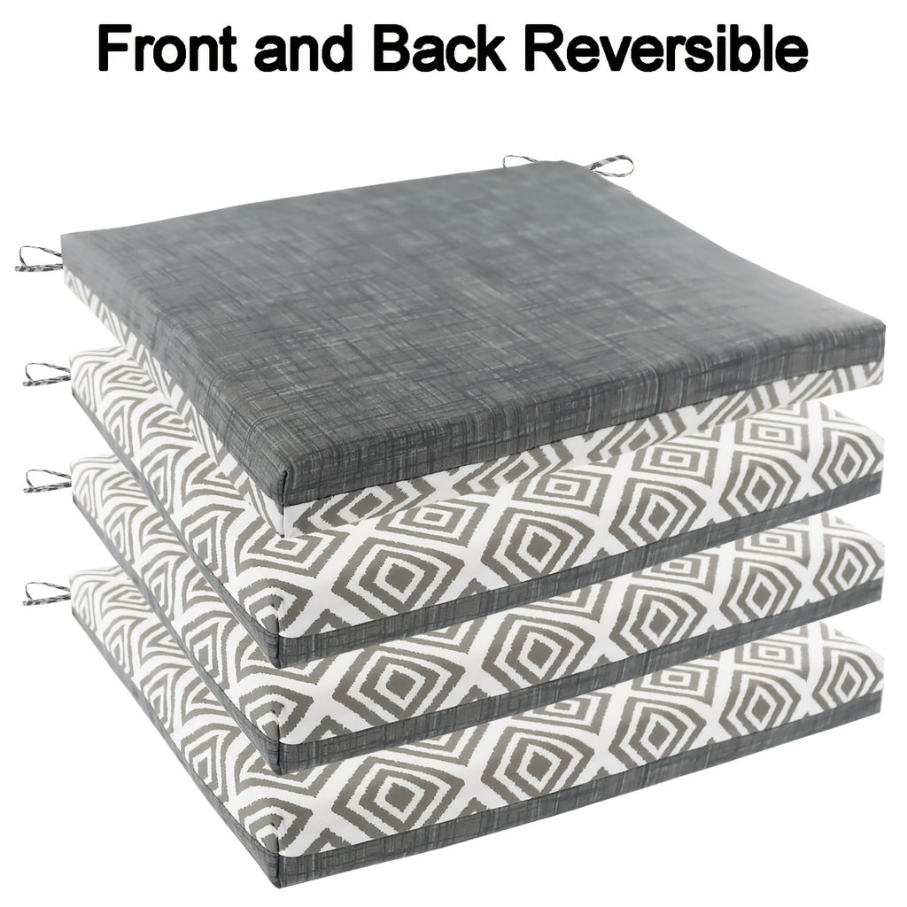 Coussins de chaise de jardin réversibles, lot de 2 ou 4