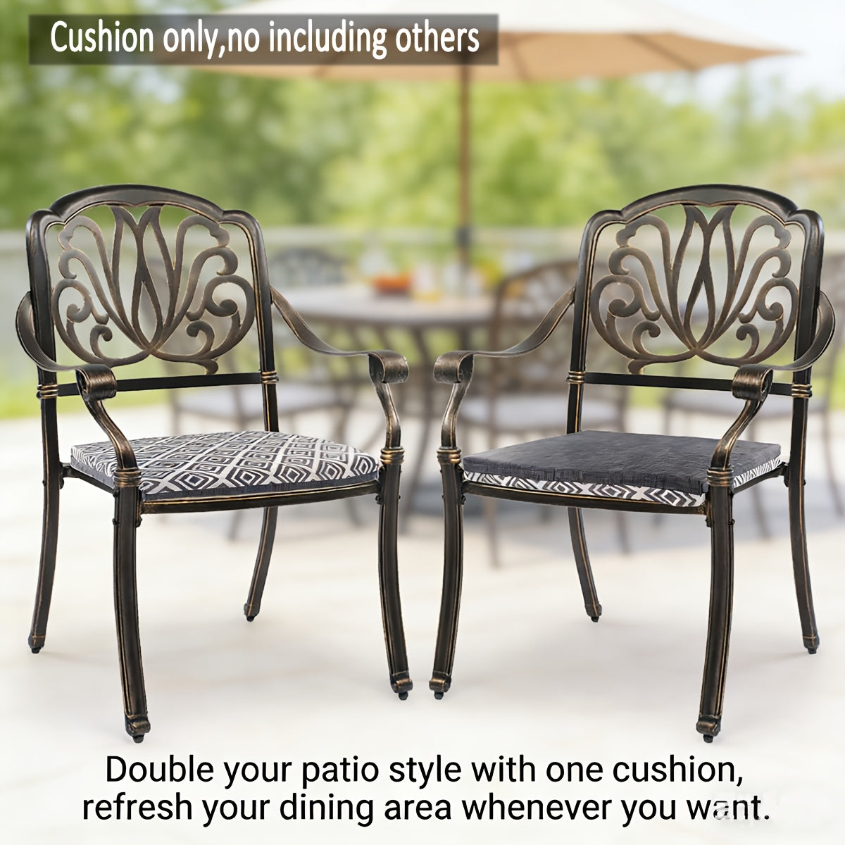 Coussins de chaise de jardin réversibles, lot de 2 ou 4