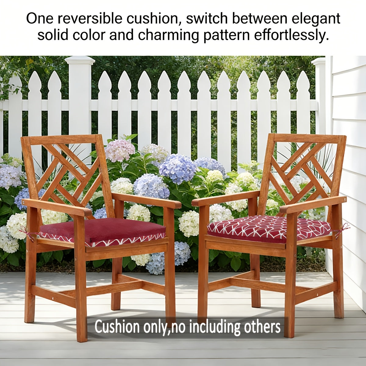 Coussins de chaise de jardin réversibles, lot de 2 ou 4