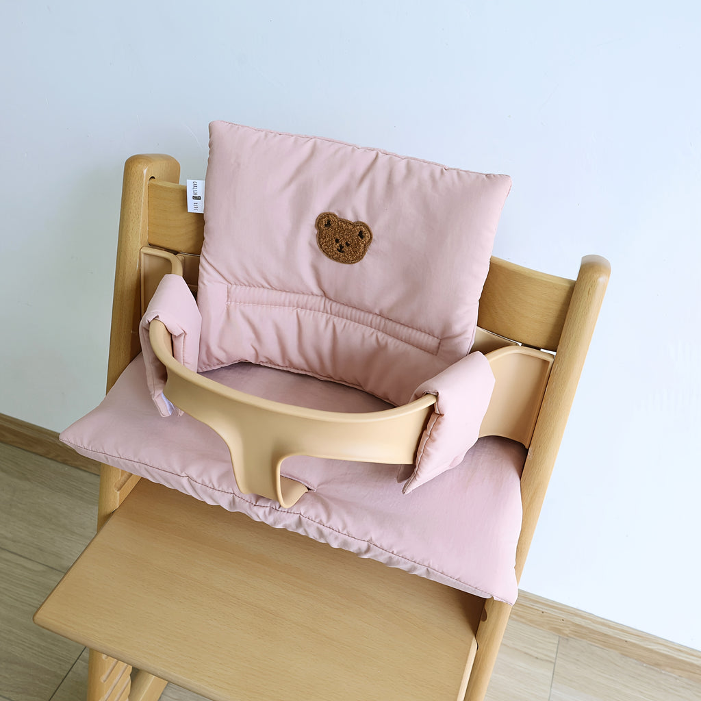 Coussin de chaise haute uni, garde-corps gainé, 4 teintes