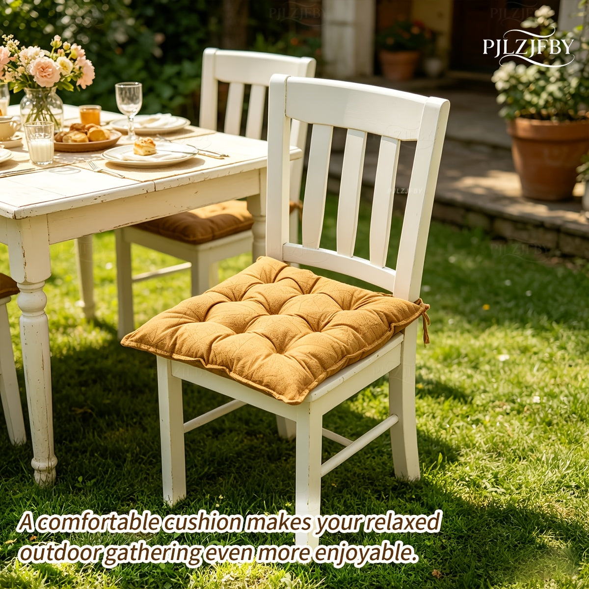 Galette de chaise carrée 45 x 45 cm marbrée, lot de 4 ou 6