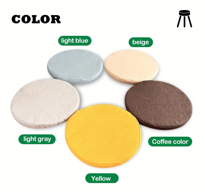 Galette de chaise ronde Ø 30 cm déhoussable et antidérapante