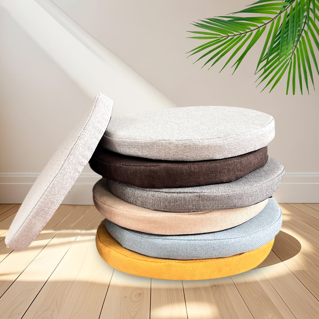 Galette de chaise ronde Ø 30 cm déhoussable et antidérapante