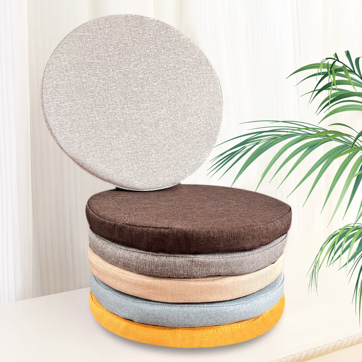 Galette de chaise ronde Ø 30 cm déhoussable et antidérapante