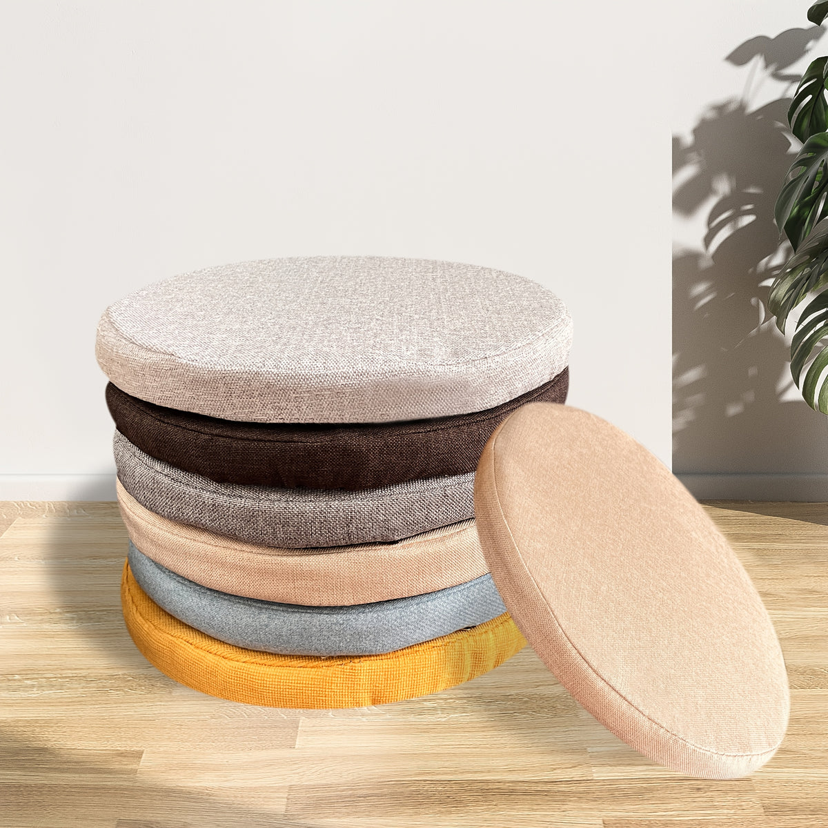 Galette de chaise ronde Ø 30 cm déhoussable et antidérapante