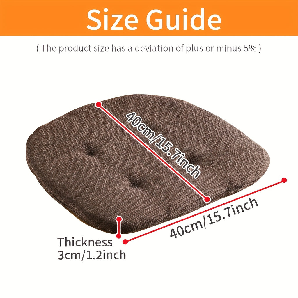 Galette de chaise 40x40 découpe en D, 3 cm, 8 coloris unis