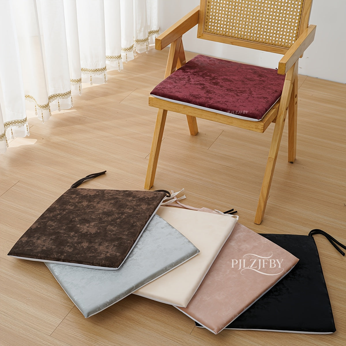 Galette de chaise 45x45 déhoussable, mousse à mémoire, lot de 4