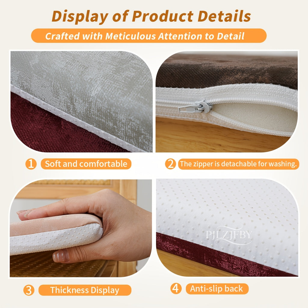 Galette de chaise 45x45 déhoussable, mousse à mémoire, lot de 4