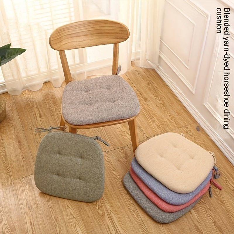 Galette de chaise capitonnée 43x41 cm, quatre unis chinés