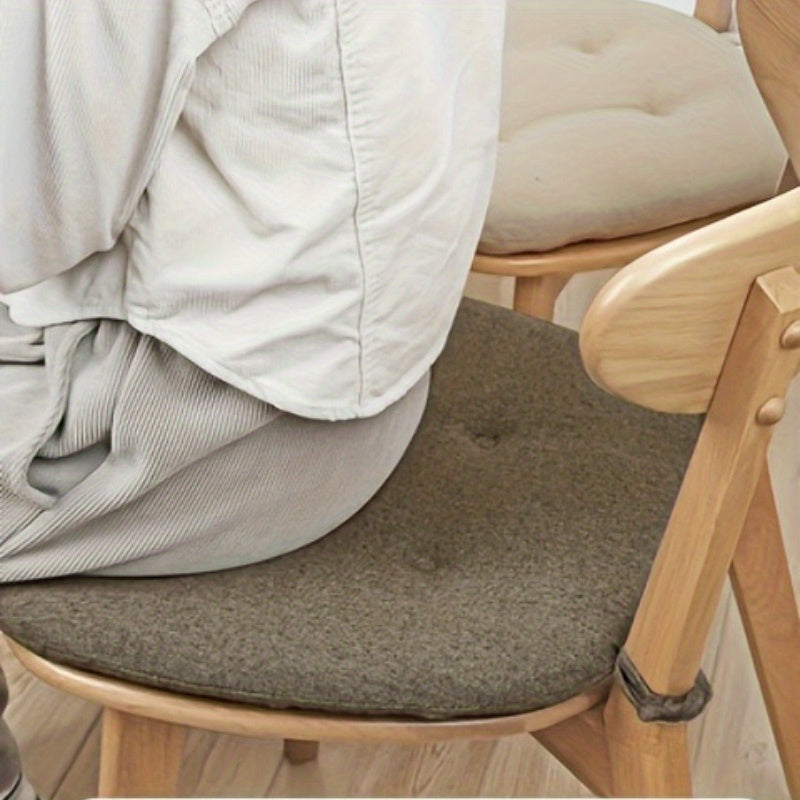 Galette de chaise capitonnée 43x41 cm, quatre unis chinés