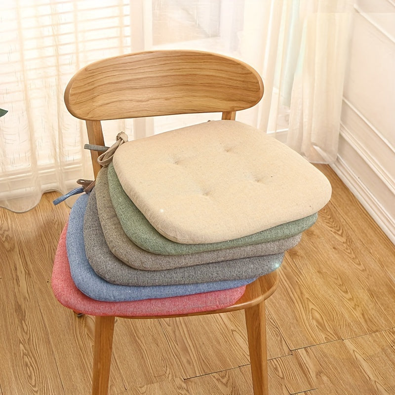 Galette de chaise capitonnée 43x41 cm, quatre unis chinés