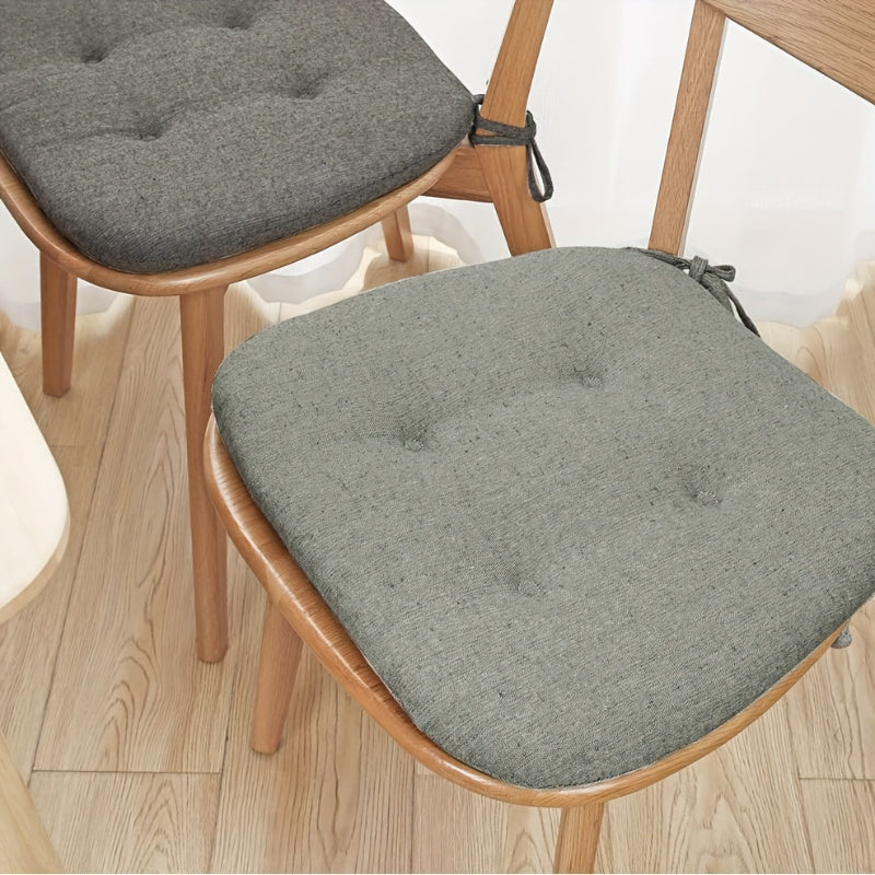 Galette de chaise capitonnée 43x41 cm, quatre unis chinés