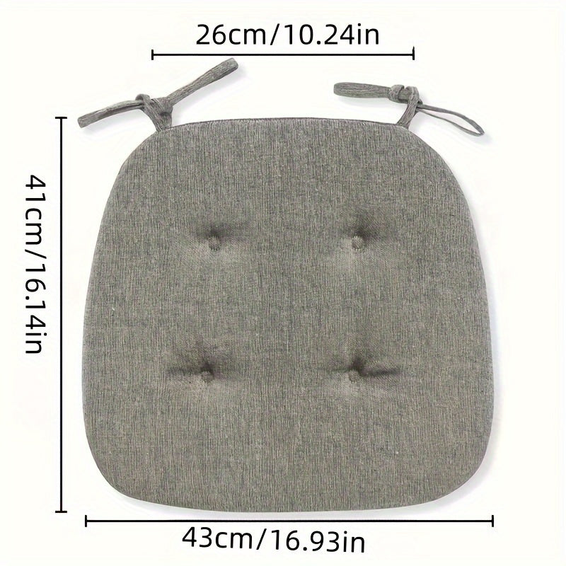 Galette de chaise capitonnée 43x41 cm, quatre unis chinés