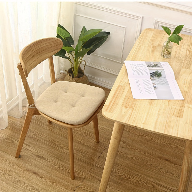 Galette de chaise capitonnée 43x41 cm, quatre unis chinés