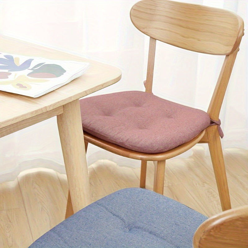 Galette de chaise capitonnée 43x41 cm, quatre unis chinés