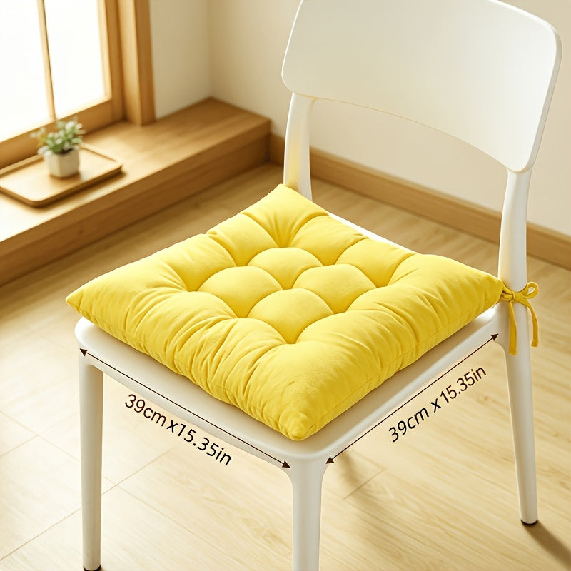 Galette de chaise carrée 39 cm, assise et dossier, lot de 4