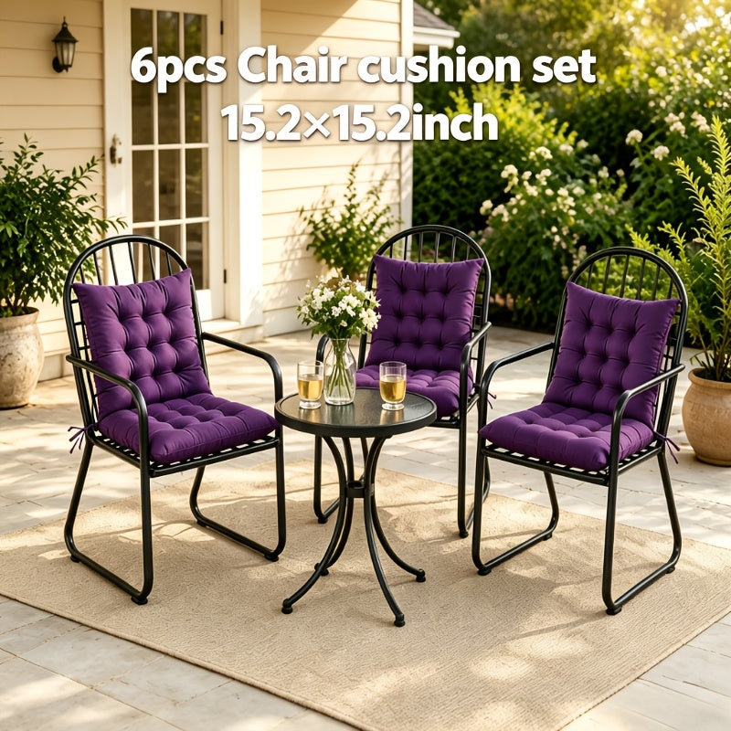 Galette de chaise carrée 39 cm à nouettes, lot de 6 unis