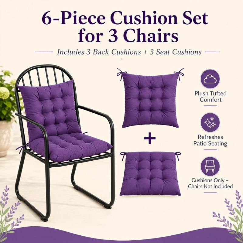 Galette de chaise carrée 39 cm à nouettes, lot de 6 unis