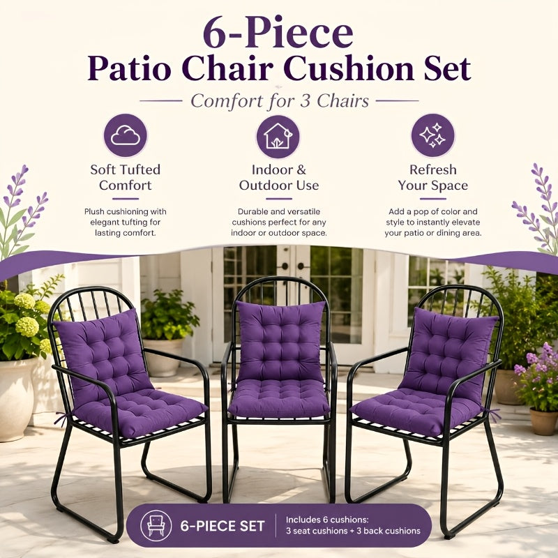 Galette de chaise carrée 39 cm à nouettes, lot de 6 unis