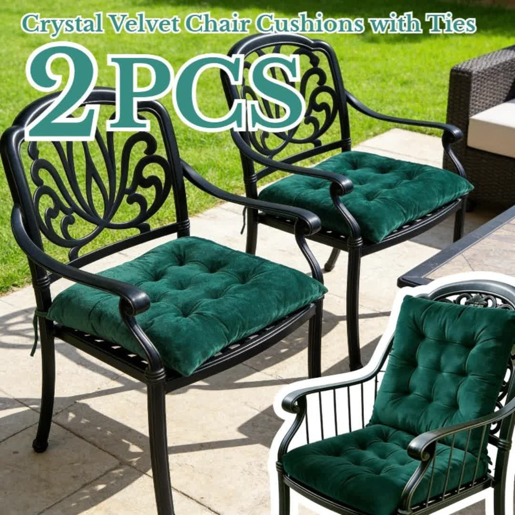 Galette de chaise carrée 39x39 velours réversible, lot de 2