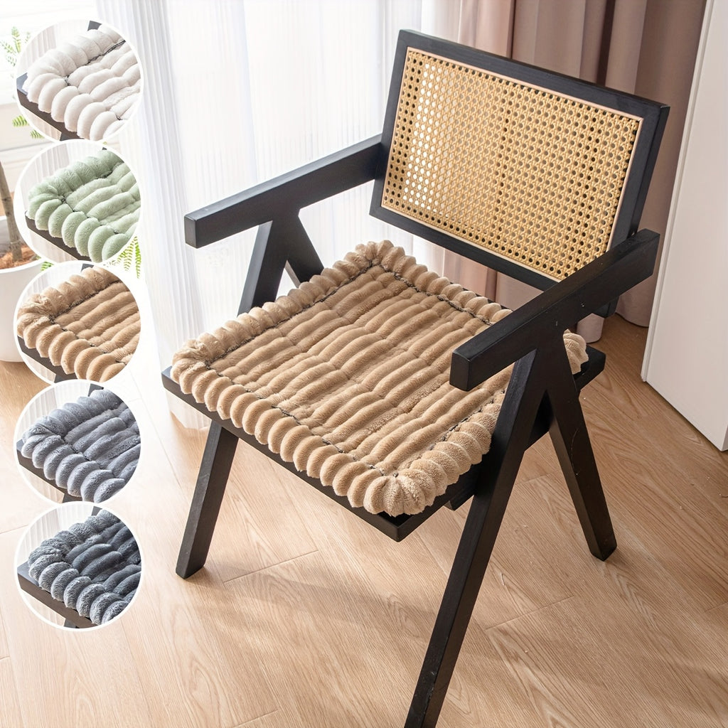 Galette de chaise carrée 45x45 à bordure festonnée, 5 teintes