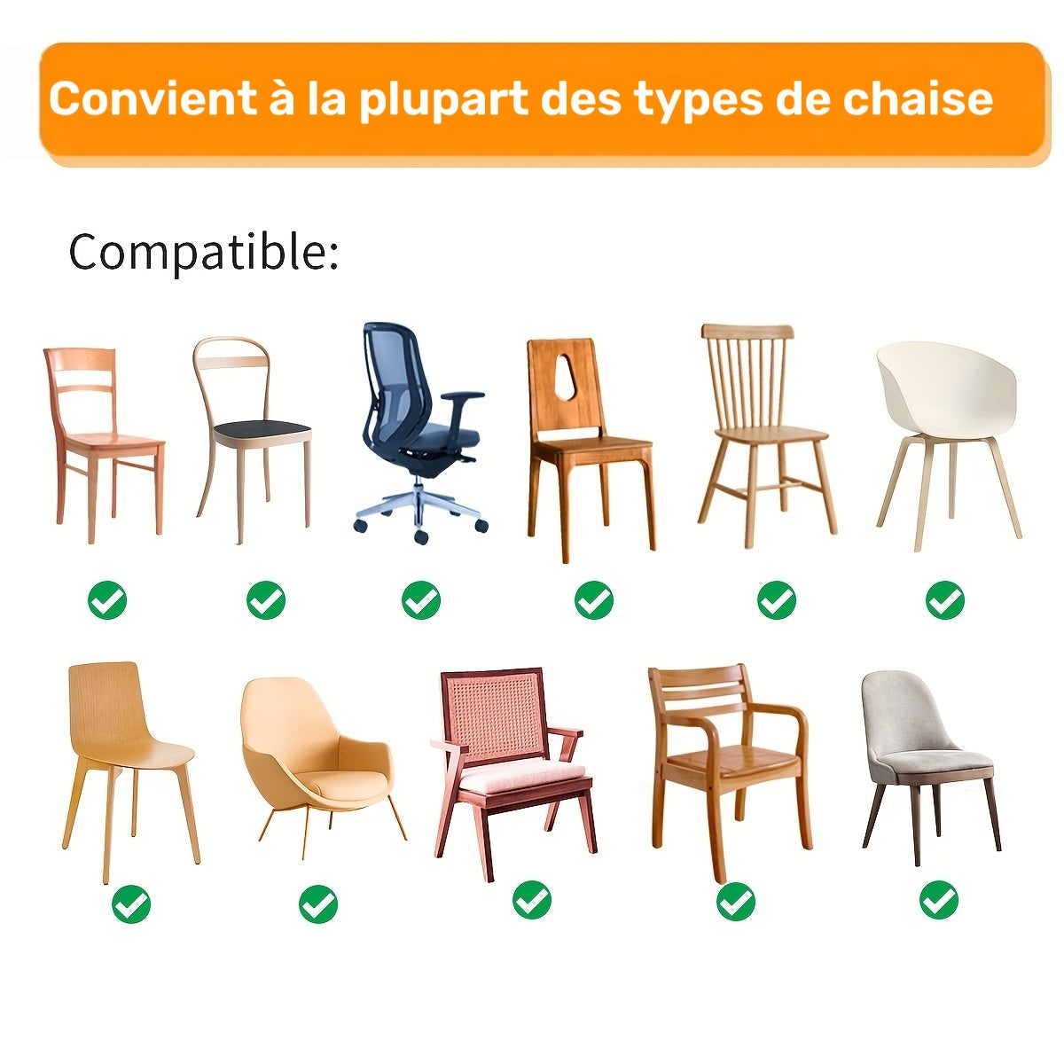 Galette de chaise carrée 45x45 à bordure festonnée, 5 teintes