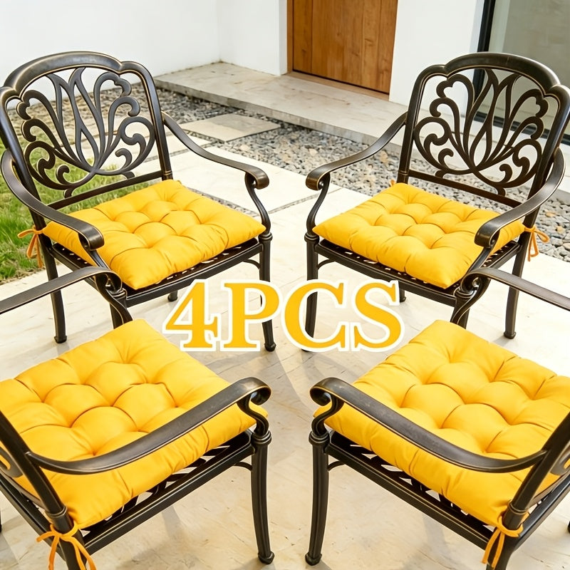 Galette de chaise carrée 45x45 cm, jersey dense, lot de 4