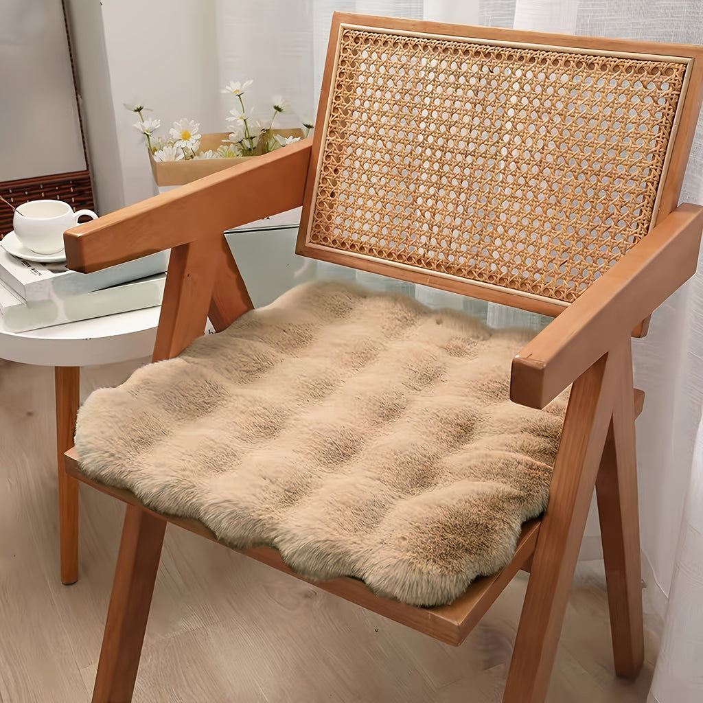 Galette de chaise carrée 50x50 en peluche à relief de bulles