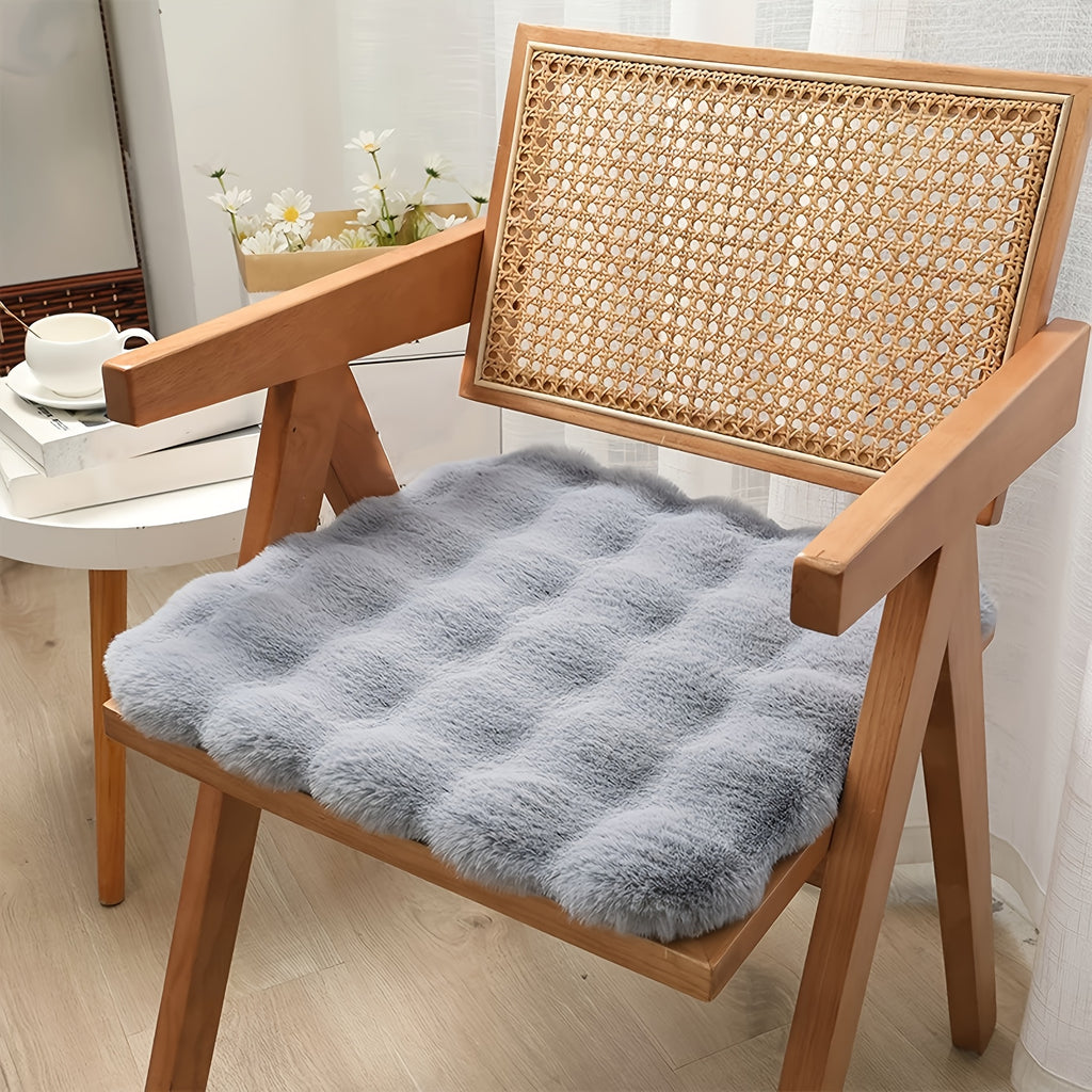 Galette de chaise carrée 50x50 en peluche à relief de bulles