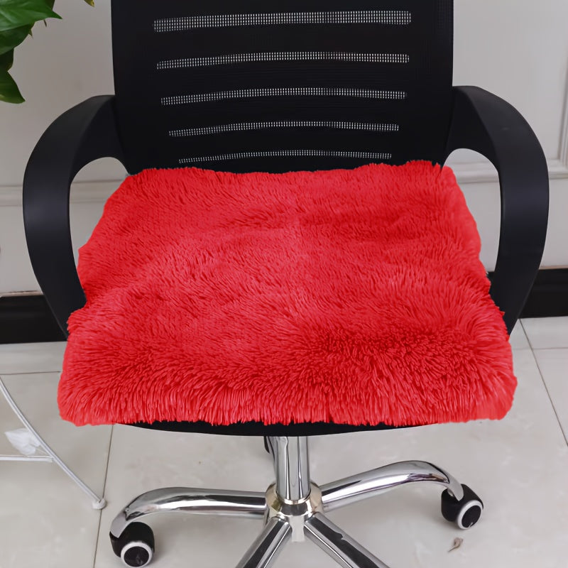 Galette de chaise carrée 50x50 cm à poil long, 8 coloris