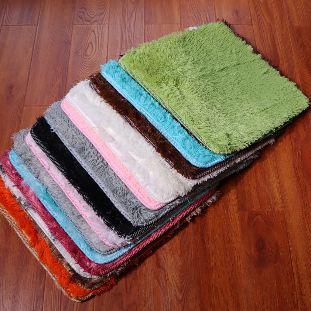 Galette de chaise de bureau 50x50 à poil long, 8 coloris