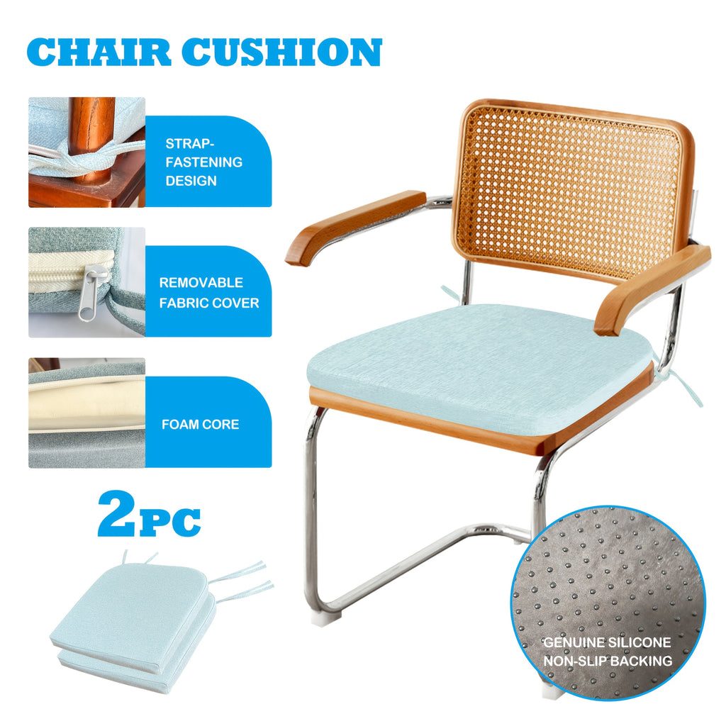 Galette de chaise déhoussable 40 x 40 cm en mousse, lot de 2