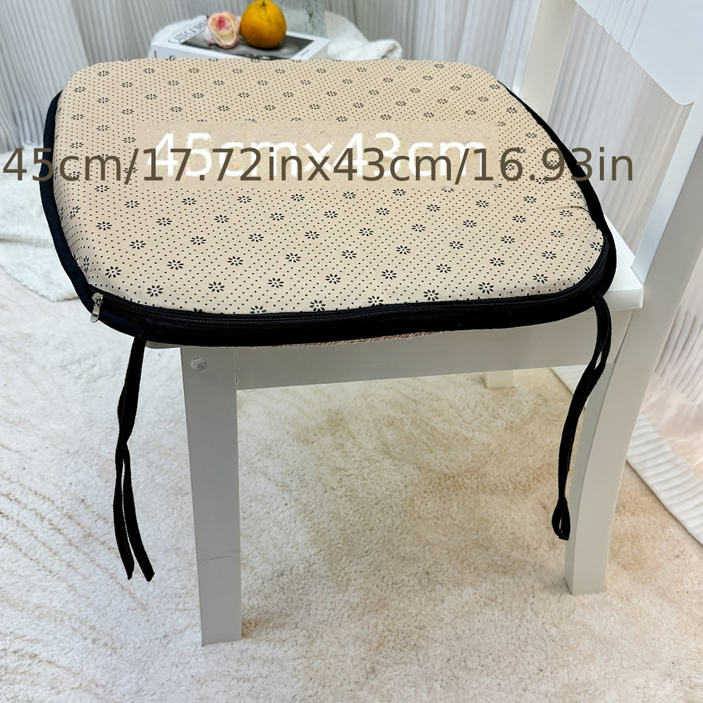Galette de chaise déhoussable 45 x 43 cm, effet chenille