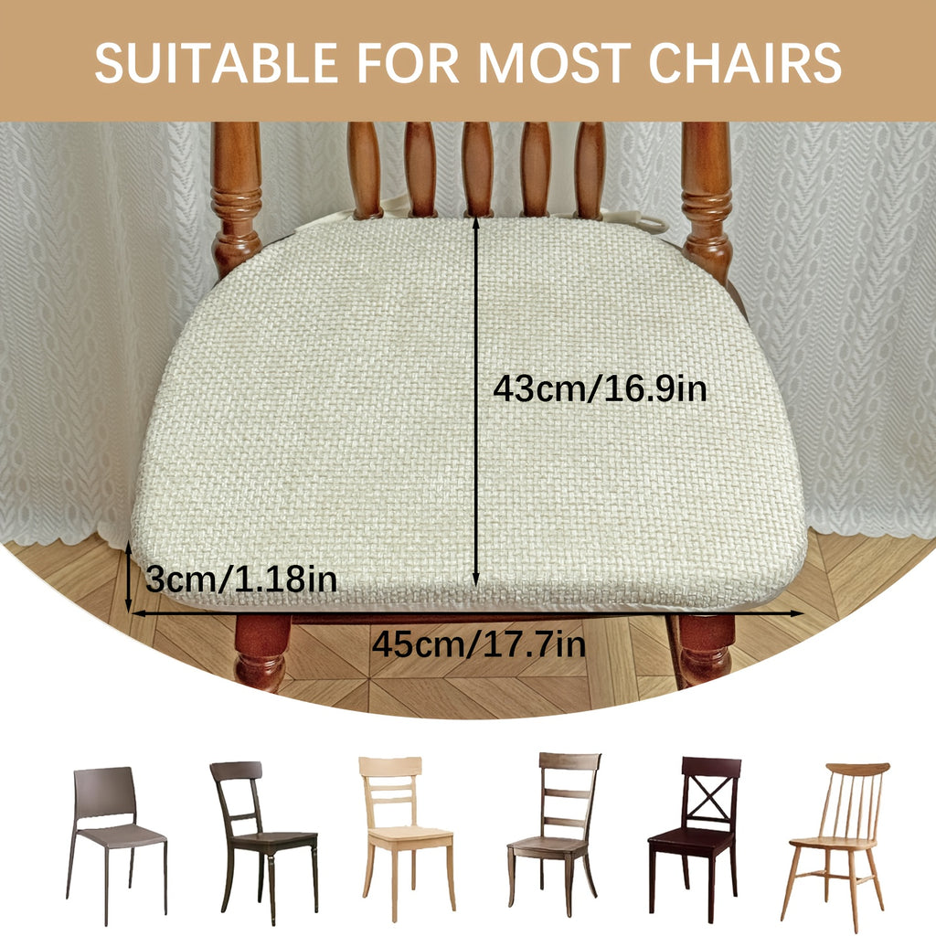 Galette de chaise en D 45 x 43 cm, déhoussable, lot de 2