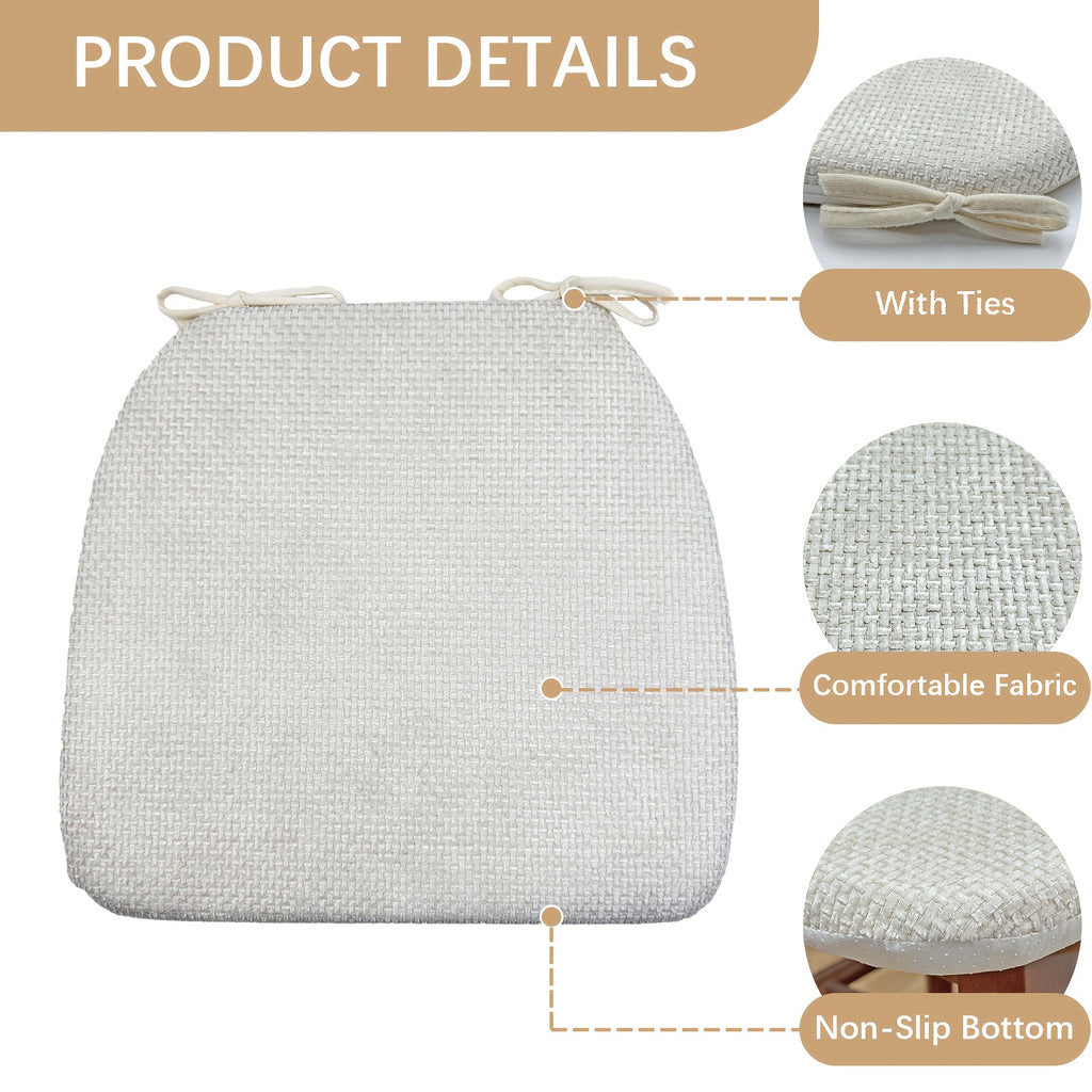 Galette de chaise en D 45 x 43 cm, déhoussable, lot de 2