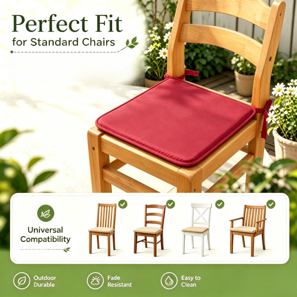 Galette de chaise d'extérieur 39x39, fine de 1,8 cm, lot de 4