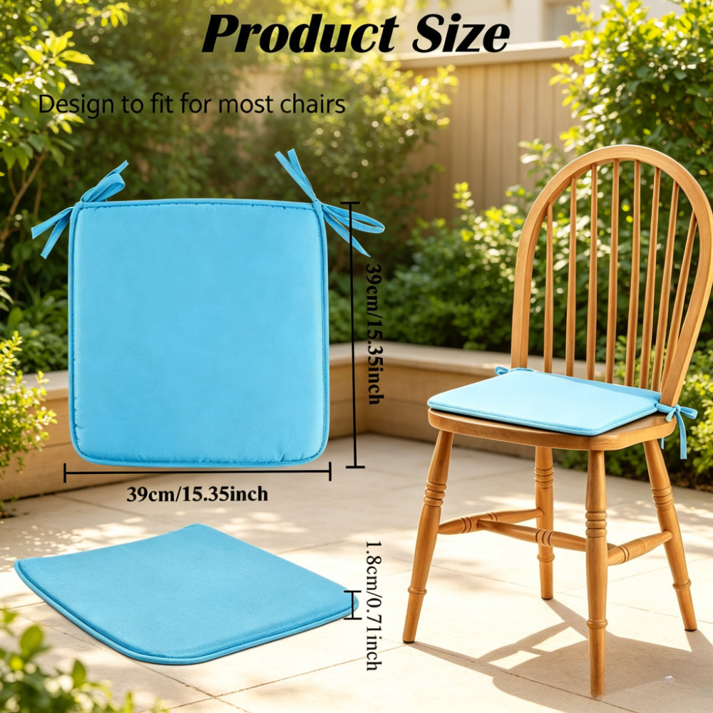 Galette de chaise d'extérieur 39x39, fine de 1,8 cm, lot de 4
