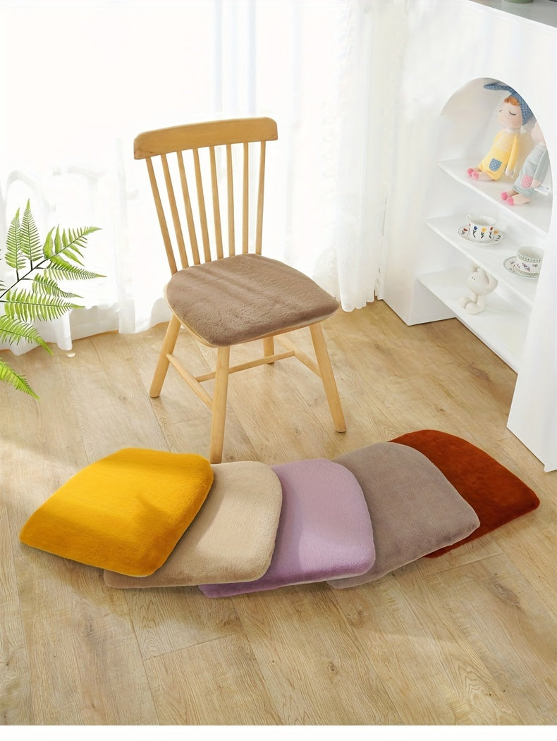 Galette de chaise en fausse fourrure douce, lot de 2 pièces
