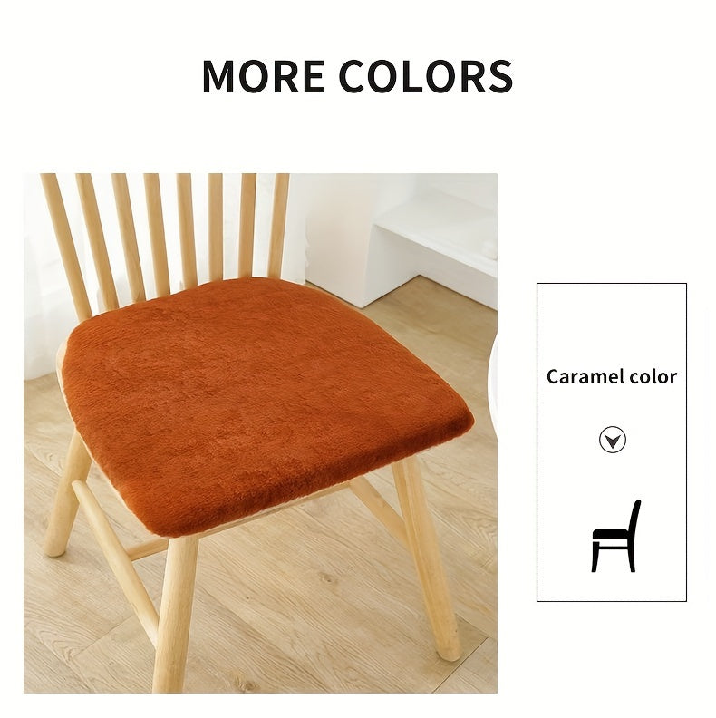 Galette de chaise en fausse fourrure douce, lot de 2 pièces