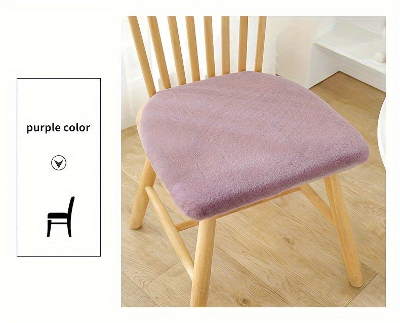 Galette de chaise en fausse fourrure douce, lot de 2 pièces