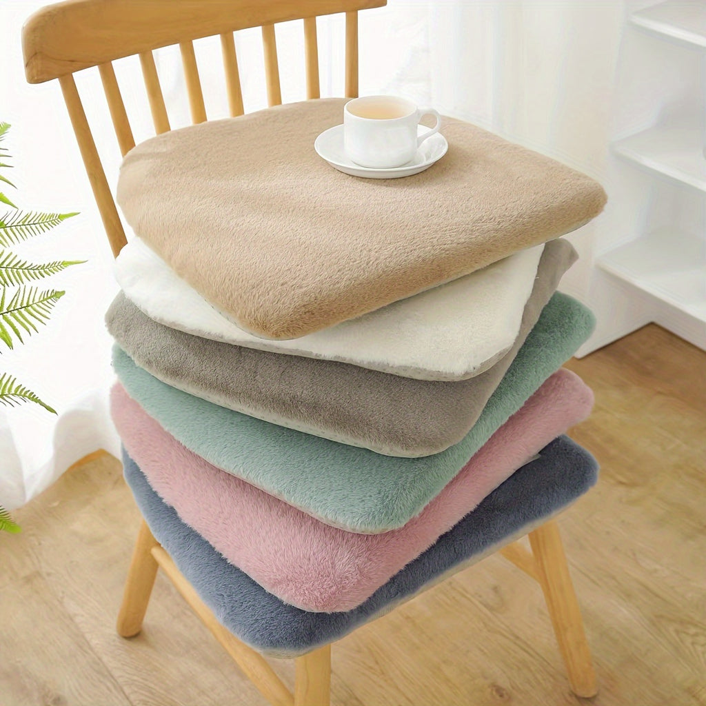 Galette de chaise en fausse fourrure douce, lot de 2 pièces