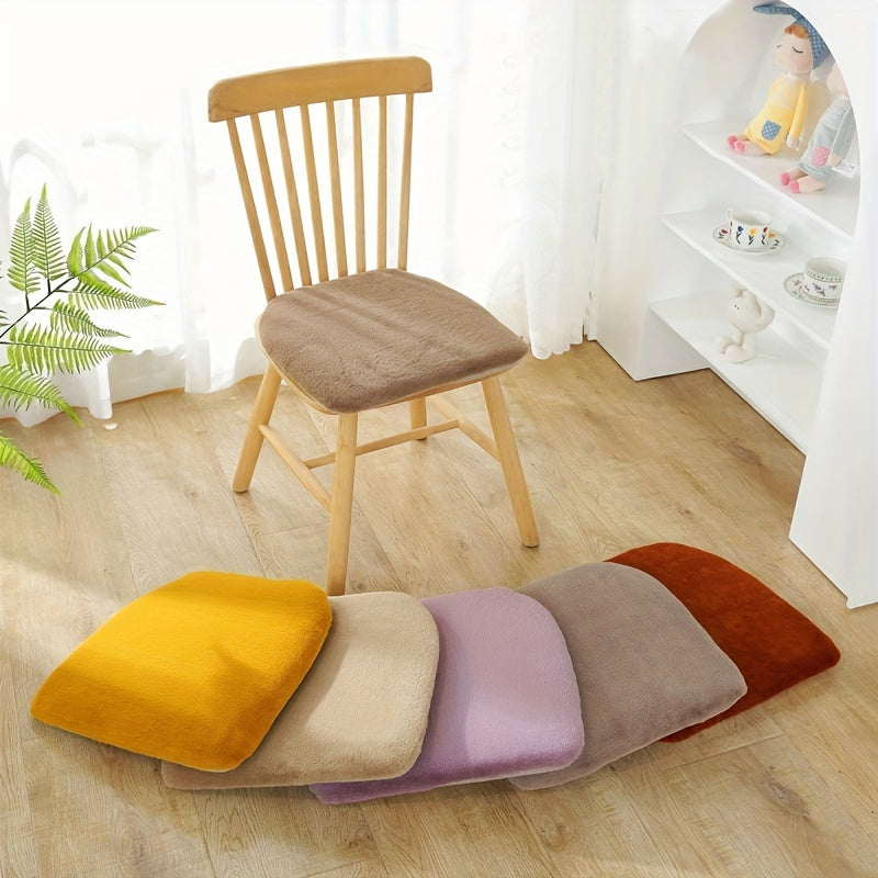 Galette de chaise en fausse fourrure douce, lot de 2 pièces