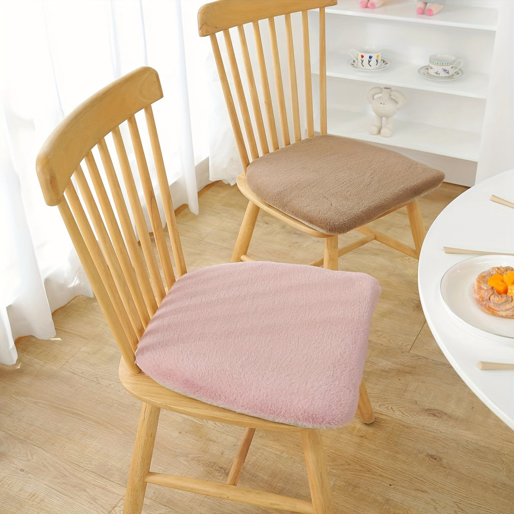 Galette de chaise en fausse fourrure douce, lot de 2 pièces